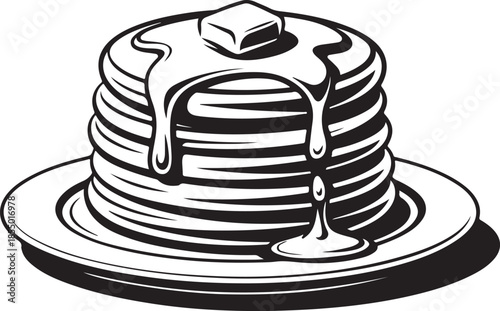 Pancakes icon clean simple silhouette