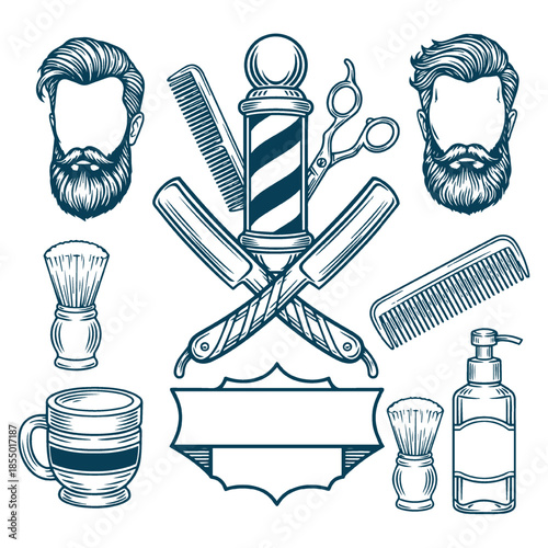 Vintage Barber Shop Collection with Grooming Essentials