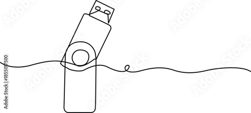 Usb drive floating in water Vector