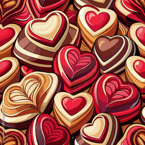 Delicious heart shaped chocolates for valentine's day