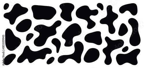 Trendy organic blob shapes vector design elements illustration in black and white background color