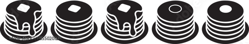 Set of pancake stack icon vector illustration isolated on white background