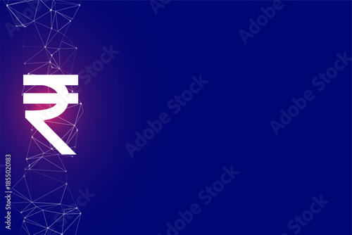 Digital Rupee Symbol Icon – Tech Finance Mesh Design