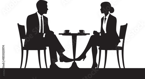 Silhouette of business conversation