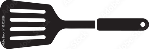 Slotted spatula kitchen utensil for cooking and serving food silhouette