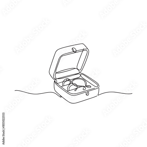 jewelry box single line art clip art preview