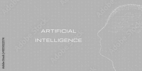 The digital profile of the binary mind. The concept of artificial intelligence representation with neural network and data visualization for machine cognition and the future