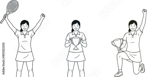 Female soccer player illustration walking confidently holding football women sports athlete flat vector isolated