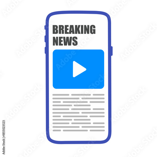 smartphone with breaking news alert, real-time updates, online news website, digital journalism, mobile notification, global news concept