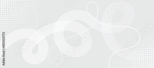 Abstract glowing lines on grey background. Geometric stripe line art design. Modern grey lines pattern. Background with Wave Rainbow Ribbons