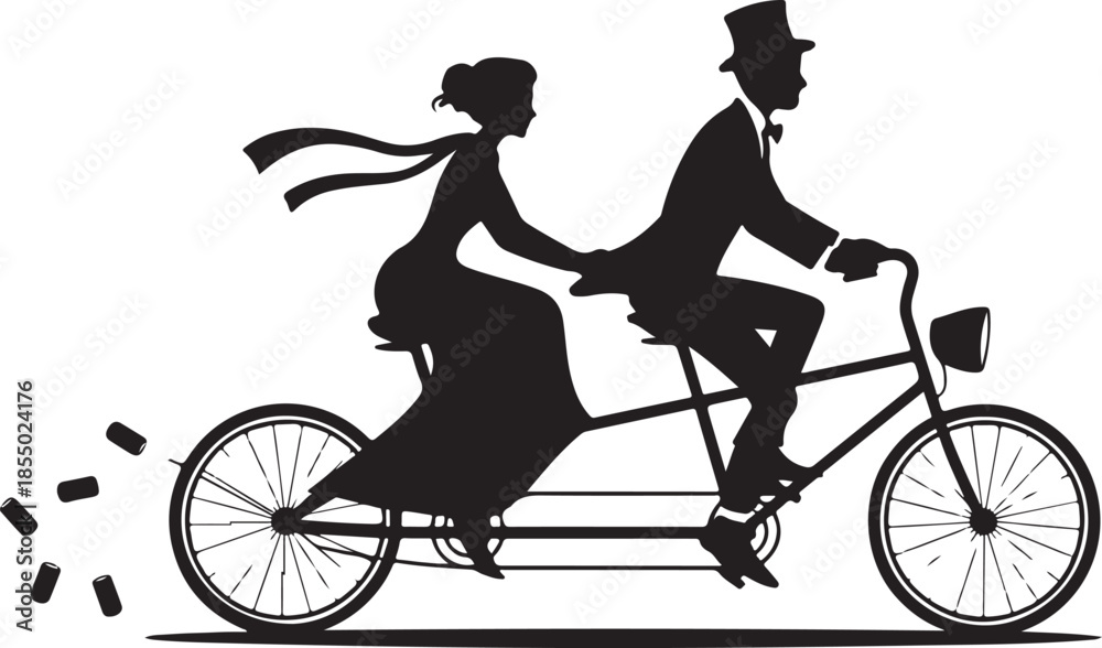 Fototapeta premium Wedding silhouette vector design