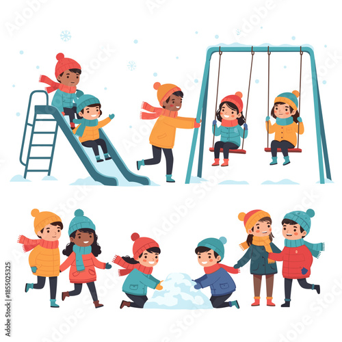 Children enjoy winter activities. 