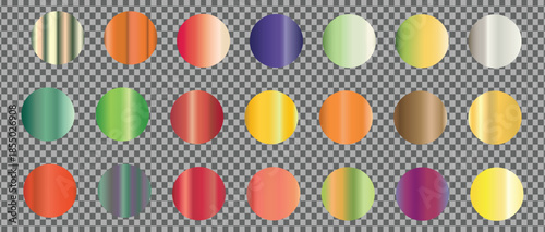 Beautiful vector collection of twenty-four smooth multicolored abstract gradient color swatches and backgrounds for web and graphic design materials