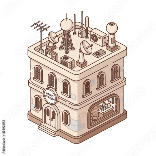 Radio station vector illustration