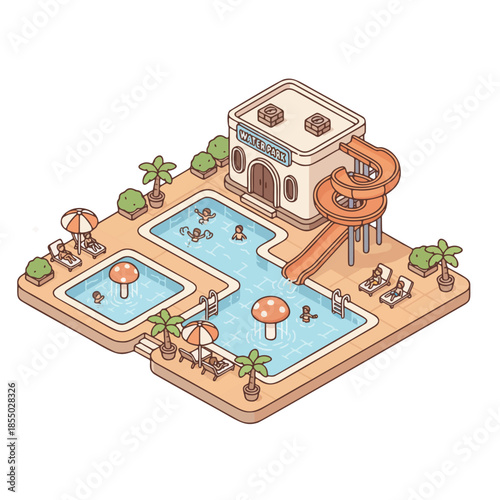 Waterpark vector illustration
