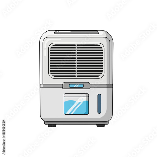 A household icon depicting a portable evaporative air cooler with a digital display and water tank in a simple, flat design.