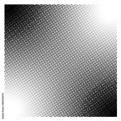 Abstract Halftone Dot Texture with Diagonal Gradient, Monochrome Background