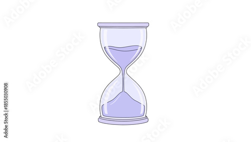 Modern vector artwork of a classic hourglass, representing the relentless march of time and an urgent countdown