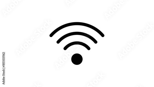 Wireless internet symbol with connectivity bars and a central dot, representing Wi-Fi signal