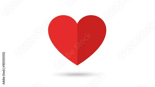 Red heart icon symbolizing love and emotion on a plain background