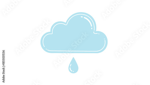 Cloud with rain droplet icon representing weather conditions and precipitation