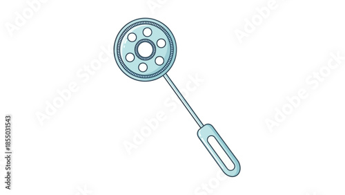 A simple illustration of a kitchen utensil for straining or scooping