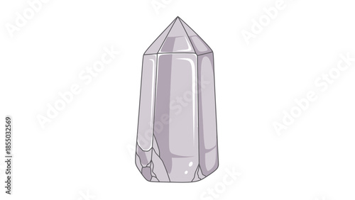 Clear quartz crystal point illustration for healing and meditation