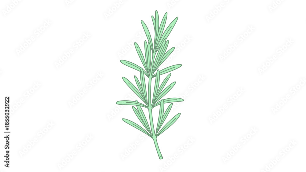 Fototapeta premium Rosemary Herb Botanical Illustration