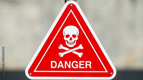 Warning sign with skull and crossbones