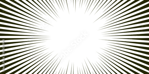  Japanese manga-like concentrated line background. Can be used to highlight space text for ads, posters, templates. Superhero radial line pattern frame. 