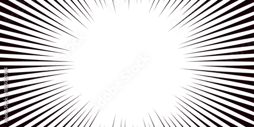  Japanese manga-like concentrated line background. Can be used to highlight space text for ads, posters, templates. Superhero radial line pattern frame. 