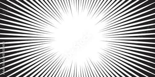  Japanese manga-like concentrated line background. Can be used to highlight space text for ads, posters, templates. Superhero radial line pattern frame. 