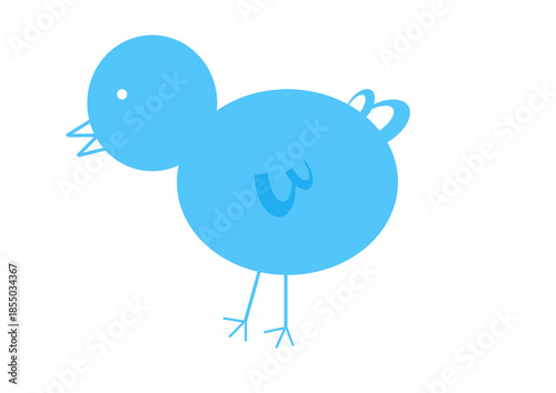 A simple drawing of a little blue chick on a transparent background.