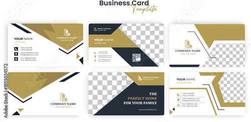Premium Gold and Navy Real Estate, Construction & Interior Design Business Card Templates Collection