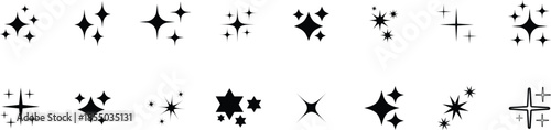 Sparkles, stars and bursts icons, twinkling stars. Sparkle Icons set. Twinkle stars collection. Shine star icons. 