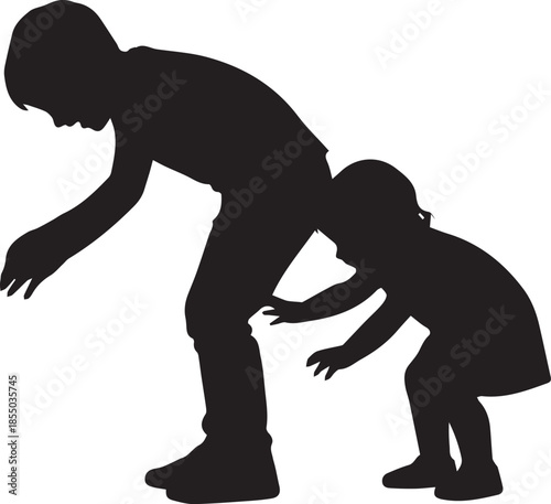 Zombie attack silhouette