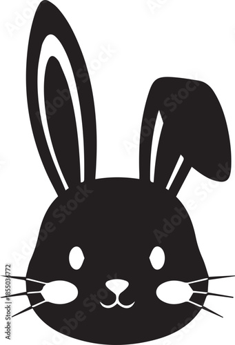 Black and white rabbit silhouette