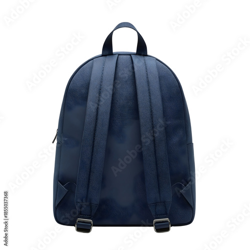 Modern Blue School Backpack with Straps Isolated Object Transparent PNG for Students