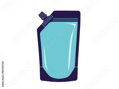 Flat bottom pouch with spout and cap for liquids and food packaging mockups