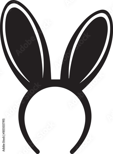 Black bunny ears headband