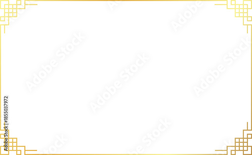 Golden Chinese Decorative Frame. Golden Chinese Border Frame
