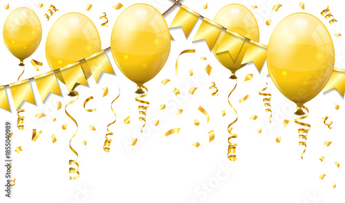 Golden Streamer and Confetti