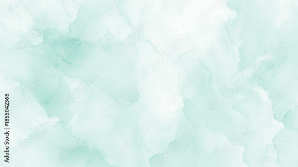 Fototapeta premium Soft green watercolor texture background with white highlights and subtle color variations