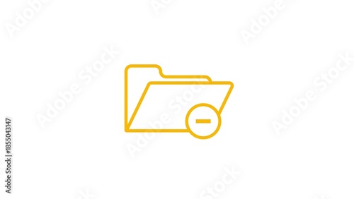 Fotografie Remove folder icon with a minus sign in a circle indicating deletion or removal