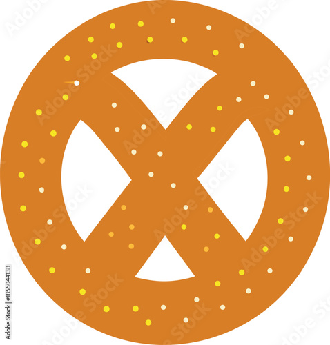 Vector illustration of a wheat pretzel on a white background.