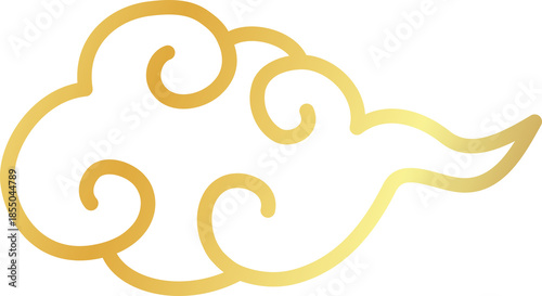 Golden Chinese Swirl Cloud Ornament