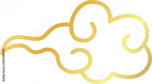 Golden Chinese Swirl Cloud. Golden Auspicious Cloud Ornament