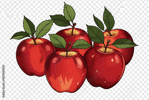 red apple with water drops