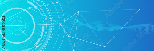 Abstract Technology Network  Blue Digital Banner Background