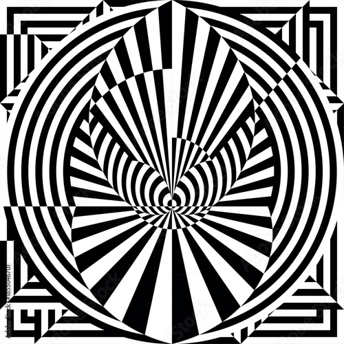 op art modern background, creative dynamic pattern, original vector composition